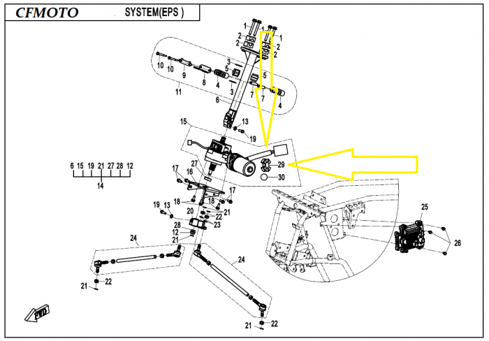 TAMPON STELUTA SERVO / EPS CFMOTO CFORCE [4]