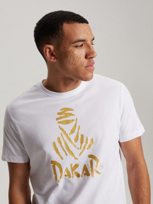 Tricou ALB imprimeu AURIU DAKAR [1]