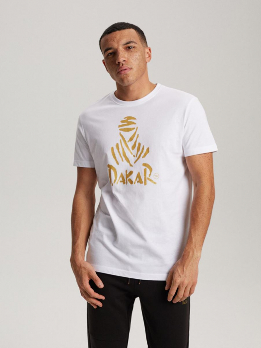 Tricou ALB imprimeu AURIU DAKAR [2]