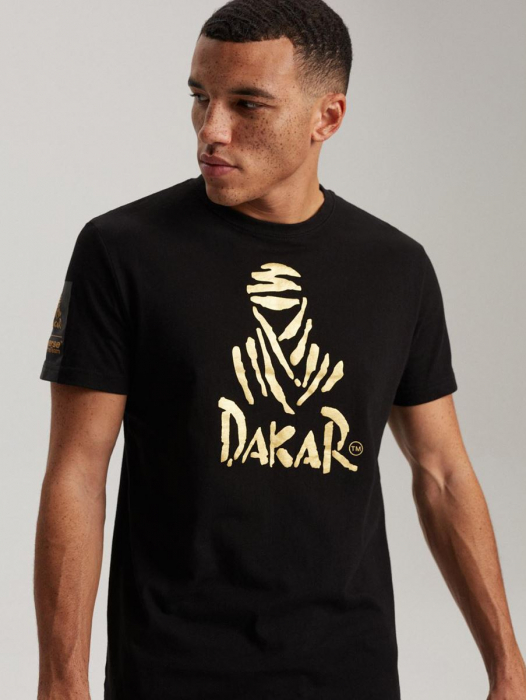 Tricou Negru imprimeu auriu DAKAR Marimea L [1]