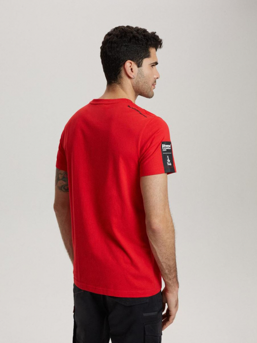 Tricou Rosu imprimeu negru DAKAR MARIMEA L [1]