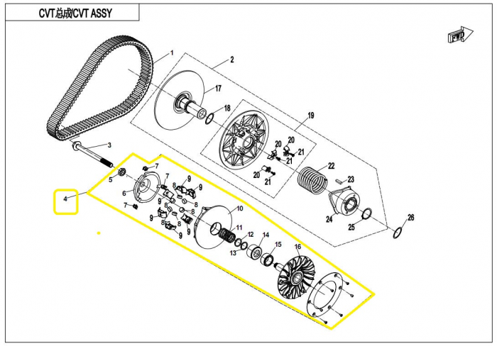 VARIATOR PRIMAR CFMOTO CFORCE 1000 / UFORCE 1000 ORIGINAL [2]