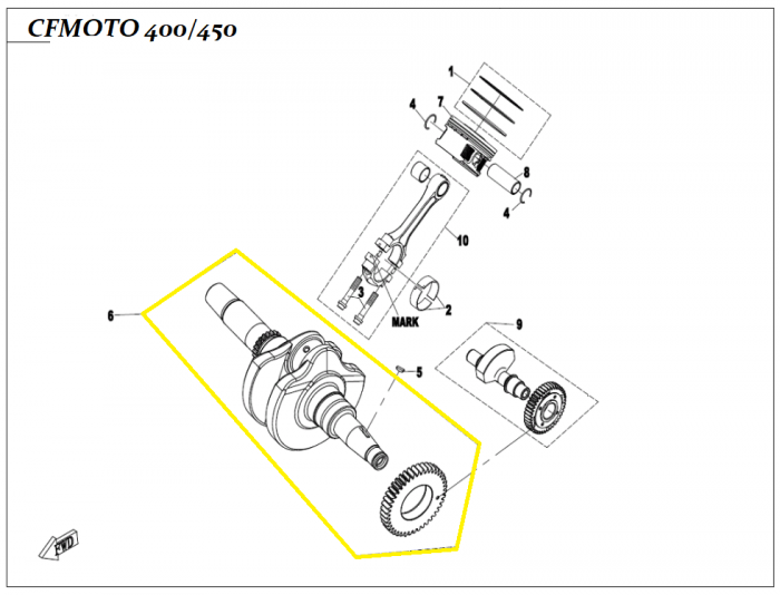 VIBROCHEN (AMBIELAJ) CFMOTO CFORCE 400 / 450  2015-2023 [7]