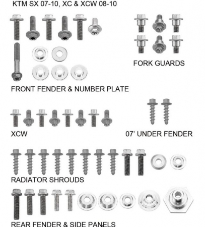 Husqvarna - SET SURUBURI CARENE KTM SX 125/250 2007-2010