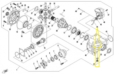 PARGHIE CUPLAJ DIFERENTIAL SPATE CF MOTO 400/450/500/520/550/600/625 16-23 [1]