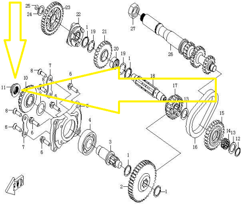 PIULITA AX PINION CONIC TRANSMISIE CFMOTO ATV/SSV/UTV 2007-2026 [1]
