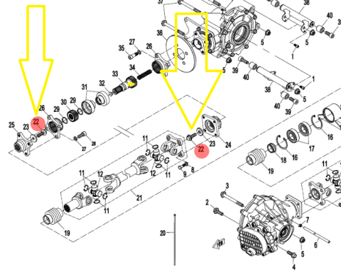 SURUB CUPLA CARDAN / PRINDERE CULISANT ETRIER CFMOTOUTV/SSV/ATV 2016-2025 [1]