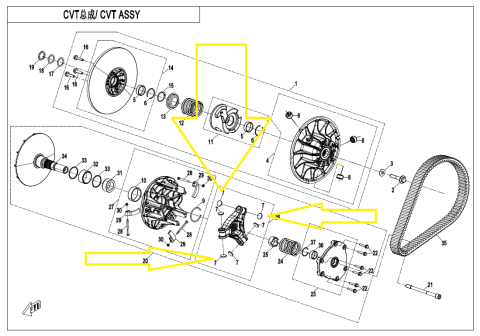 PASTILA VARIATOR PRIMAR CFMOTO CFORCE 850 / 1000 2024-2026 [1]