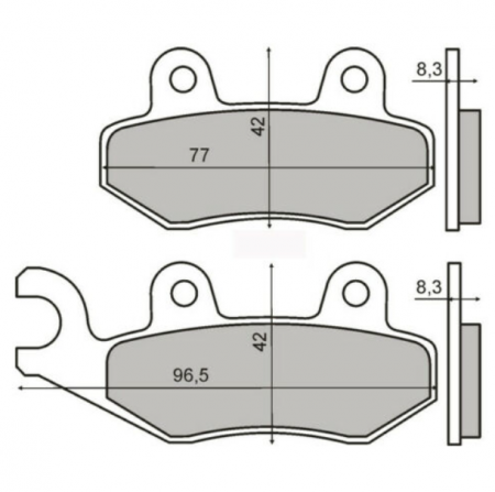 Placute frana - SET PLACUTE FRANA SPATE PEUGEOT SATELIS 125/250