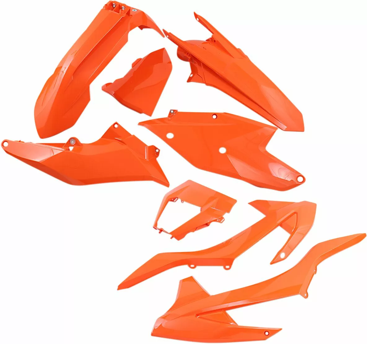 Carene - SET UFO PLASTIC (KIT COMPLET) CU CAPACĂ TELESCOPE KTM EXC/EXC-F TPI '17-'19 CU CAPAC LĂMPĂ