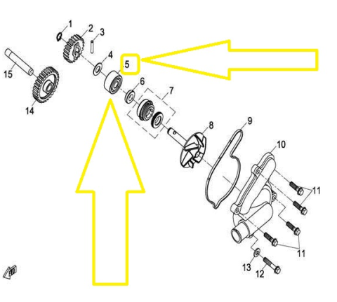 RULMENT AX POMPA APA CFMOTO ATV/SSV/UTV 800/820/850/950/1000 2012-2026 [2]