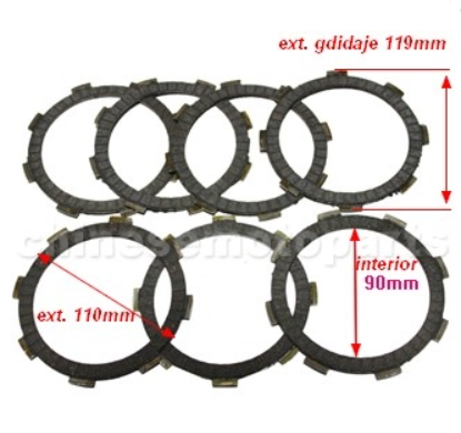 Transmisie - SET LAMELE AMBREIAJ ATV 150-200-250CC (6 DISCURI)