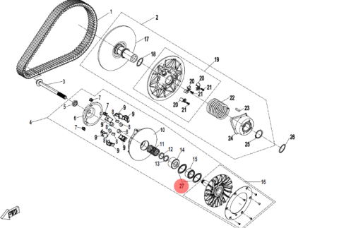 SAIBA FRICTIUNE RULMENT VARIATOR CFMOTO ATV/SSV/UTV  2024-2026 [1]
