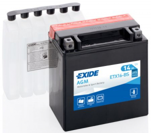 Acumulatori - BATERIE MOTO / ATV 14 AH EXIDE ETX16-BS  215A 150X87X161MM