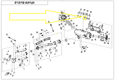 BOLT BUCSA SUPORT ESAPAMENT CFMOTO 400/450/550/625/800/850/1000 2016-> [2]