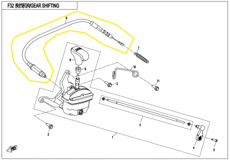 CABLU MANETA - DEBLOCARE SCHIMBATOR CFMOTO CFORCE 800 / 820 [1]