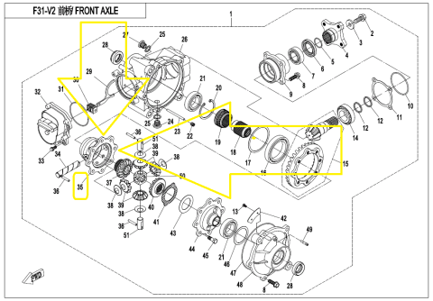 CARCASA SATELITI GRUP FATA CFMOTO ATV / SSV / UTV 400/450/550/625/850/1000 2016-2025 [2]