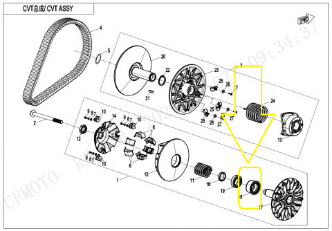 RULMENT VARIATOR CFMOTO  600 / 625 , CAN-AM G1 / G2 [2]