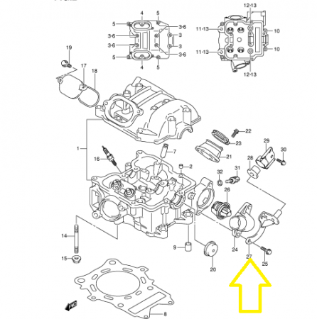 PRINDERE SUPORT MOTOR (CHIULOASA) SUZUKI LT-A 500 / 750 2008-2022 [2]