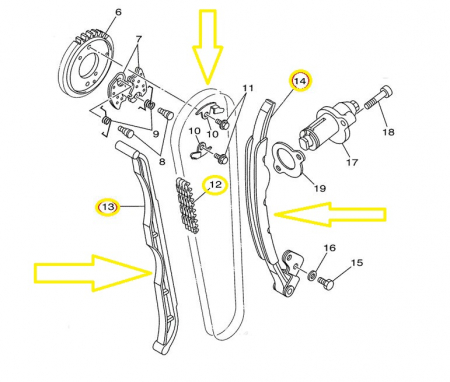 KIT DISTRIBUTIE YAMAHA GRIZZLY/RHINO 660 2002 - 2008 [1]