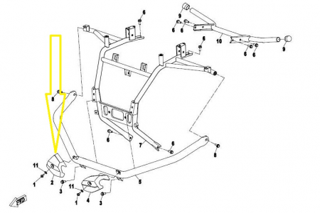 TAMPON DREAPTA BULBAR FATA CF MOTO 500/550/600 14-20 [3]