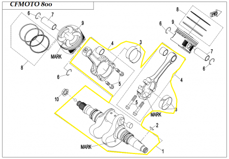 AMBIELAJ + BIELE + CUZINETI CFMOTO 800 X8 / 820 MARK A [3]