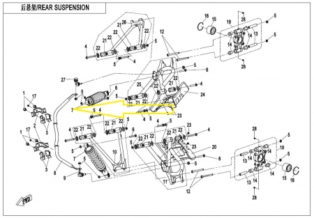 AMORTIZOR SPATE CFMOTO 400/ 450 / 500 / 600 2007-2020 [1]