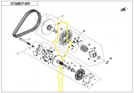 ARC VARIATOR PRINCIPAL CFMOTO ATV/UTV/SSV 850,1000 2018-2025 [1]