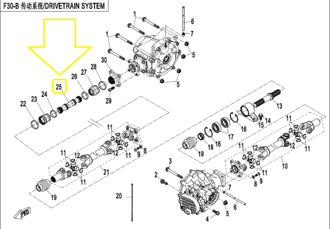 AX CARDAN SPATE CFMOTO SSV ZFORCE 500-550 2017-2022 [1]