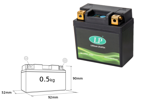 BATERIE LITHIUM 12V 140A 24WH 92X52X90MM [1]