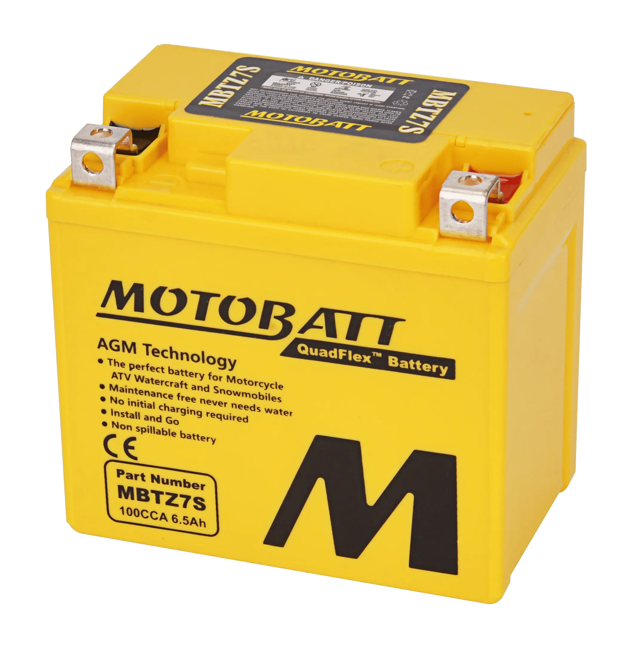 Acumulatori - BATERIE MOTOBATT QUADFLEX MBTZ7S 12V 6.5AH 114X70X107 FĂRĂ ÎNTREȚINERE - PLUTATĂ (100A)
