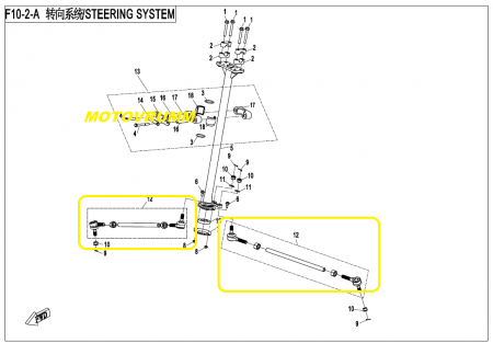 BIELETA DIRECTIE CFMOTO CFORCE  400 / 450 / 520 / 550 2016-2022 [3]