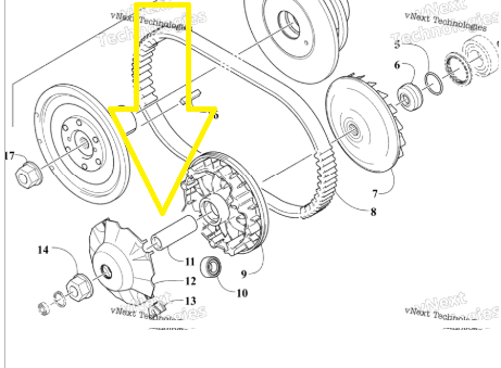BOLT VARIATOR PRIMAR ARCTIC-CAT 350/366/400/450/500 2008-2019 [1]