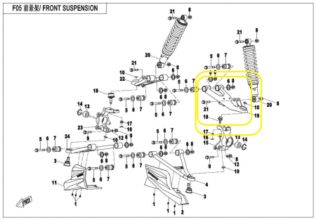 BRAT SUPERIOR STANGA CFMOTO CFORCE 400/450/520/550 2015-2022 [4]
