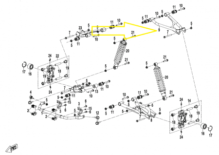 BRAT SUPERIOR STANGA SPATE CFMOTO CFORCE 400/500 X4-X5 22-24 [3]
