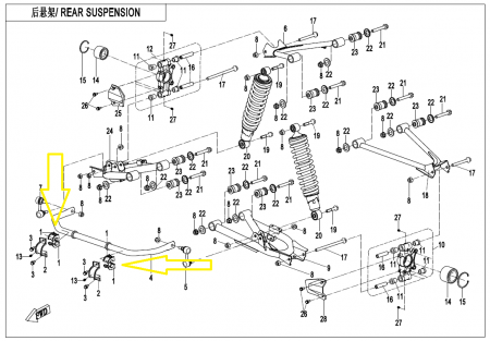 BUCSA BARA STABILIZATOARE CFMOTO 400/500/600/800/820 2015-> ( SEMILUNA BUCSA ) [4]