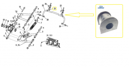 BUCSA BARA STABILIZATOARE SPATE LINHAI 400 500 550 565 570 750 [2]
