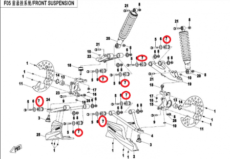BUCSA BRAT FATA / SPATE CFMOTO 400/500/520/550/600/625/800/1000 2006-2024 [7]