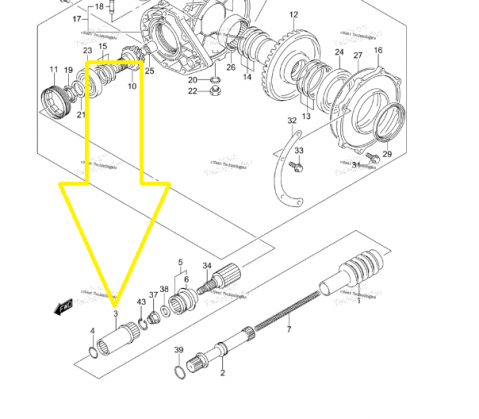 BUCSA CARDAN SPATE SUZUKI LT-A 700 2005-2007 [2]