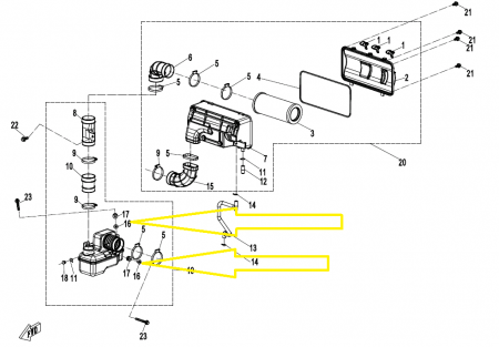 BUCSA FILTRU AER / REZERVOR BENZINA CF MOTO 400/500/800/1000 12-23 [2]