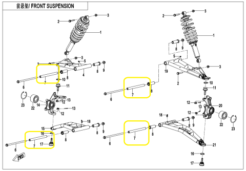 BUCSA METALICA BRAT CFMOTO UFORCE 800 XL / 1000 / U10 2022-> [2]