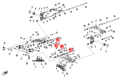 BUCSA METALICA BRAT CFMOTO UTV / SSV 2022-2026 [2]