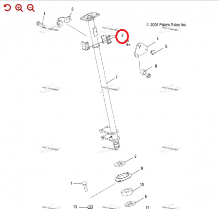 BUCSA COLOANA DIRECTIE / BARA STABILIZATOARE POLARIS SPORTSMAN RZR RANGER 330/400/500/570//800/1000 (09-23) [3]