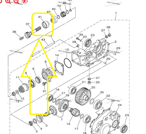 BURDUF CARDAN YAMAHA KODIAK 400 / GRIZZLY 660 / RHINO 660 / GRIZZLY 550/700 2000-2016 [1]