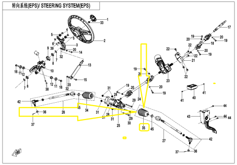 BURDUF CASETA DIRECTIE CFMOTO ZFORCE / UFORCE 2020-2026 ( ST / DR ) [1]