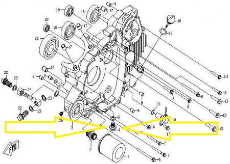 BUSON BAIE ULEI MOTOR CFMOTO 500/625 2007-2016 / CUTIE VITEZA CFMOTO ATV / SSV / UTV 850/950/100 2017-2024 [1]