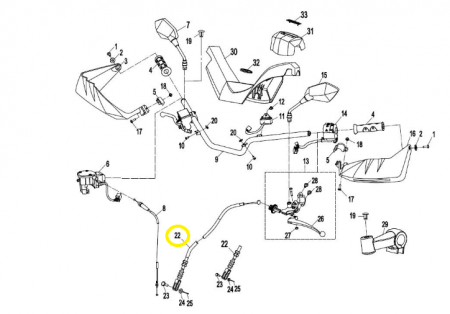 CABLU FRANA MANA CFMOTO 800 X8 2011-2018 [1]