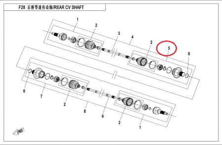 CAP PLANETARA SPATE DREAPTA CfORCE 400/450/520/550 ( ODN - ODM ) [2]