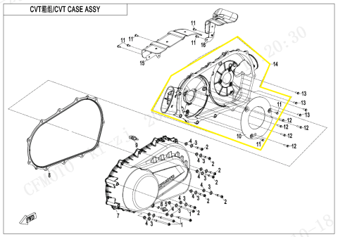 CAPAC INTERIOR TRANSMISIE CFMOTO CFORCE 850 / 1000 GEN3 [1]