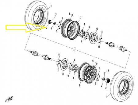 CAPAC ROATA SPATE CFMOTO JANTE OTEL  400/500/600/800 11-23 ROATA PE 12 [1]
